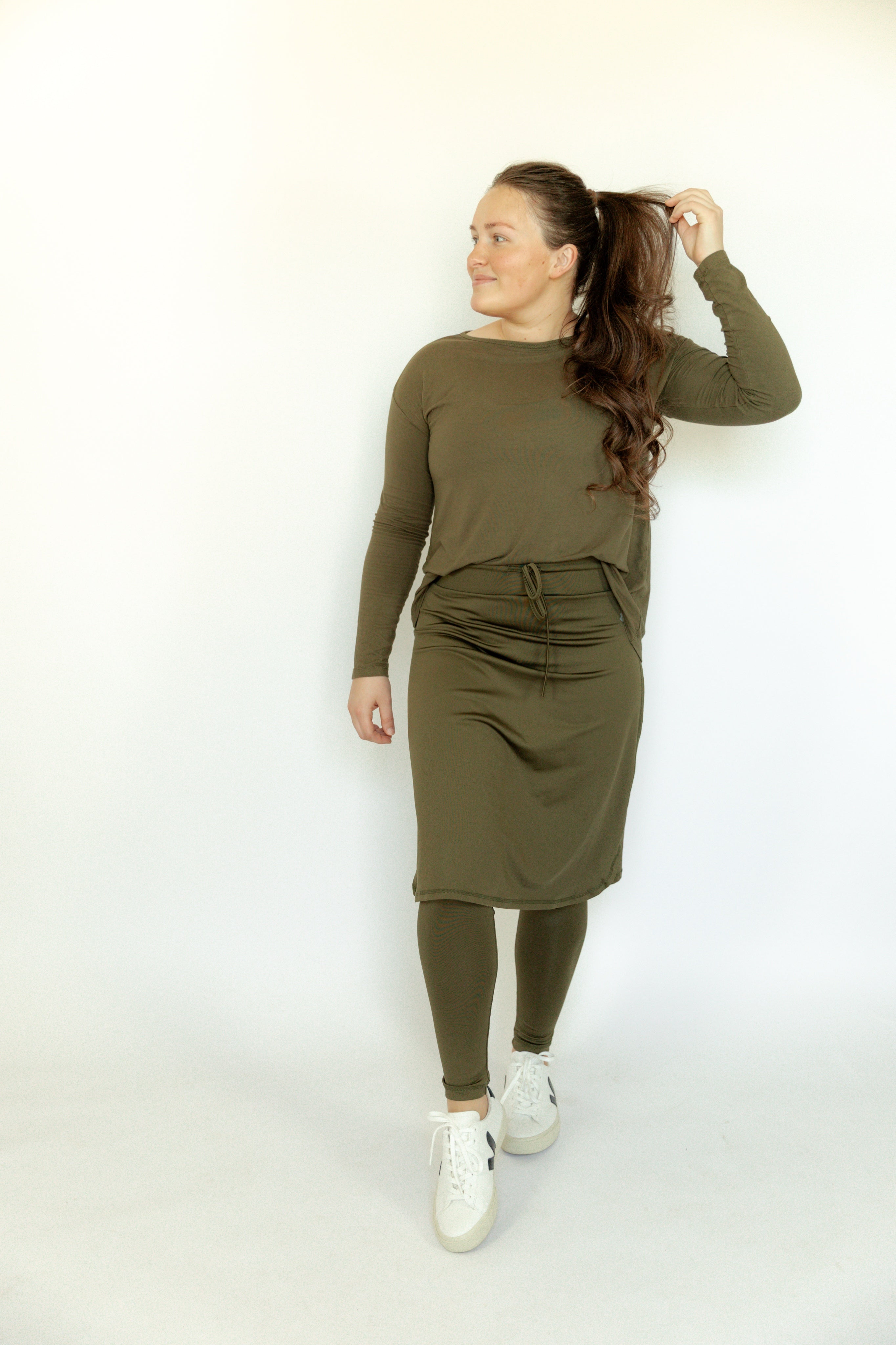 Butter Soft Boat Neck Tee-Olive - Snoga Athletics