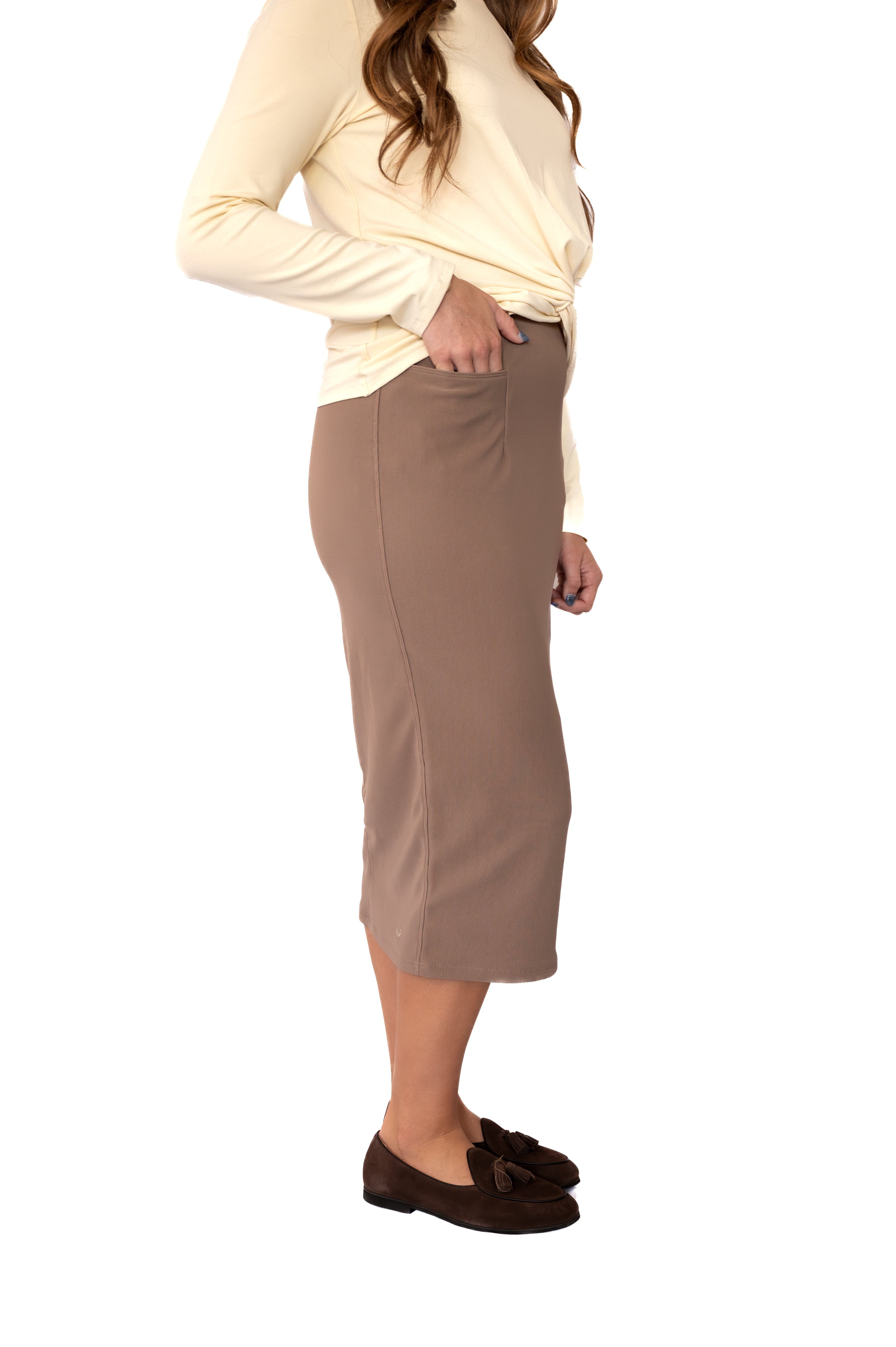 Perfect Fit Pencil Skirt 29" - Pine Bark (final-sale) - Snoga Athletics