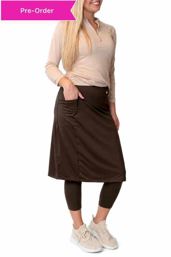 modest skirt with attached leggings below the knee active skirt