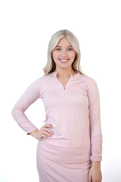 Snoga Athletics Snoga Active Top in Cherry Blossom, a stylish athletic shirt with a comfortable fit and vibrant pink color.