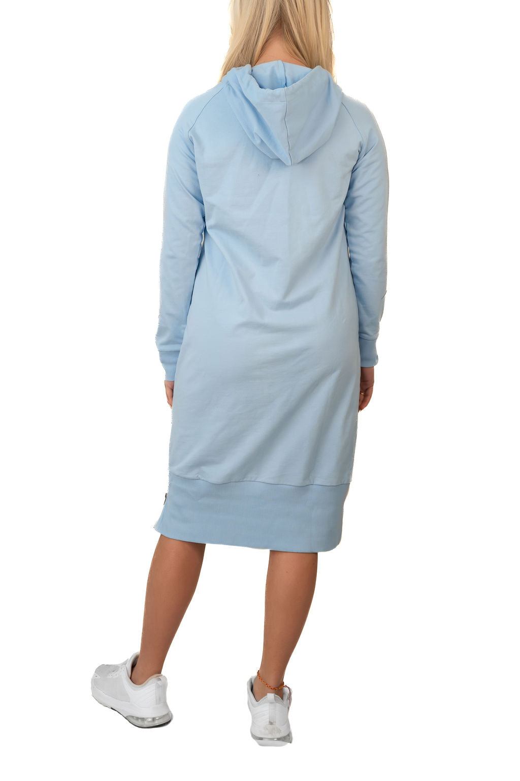 Zip Neck Sweatshirt Dress - Powder Blue - Snoga Athletics