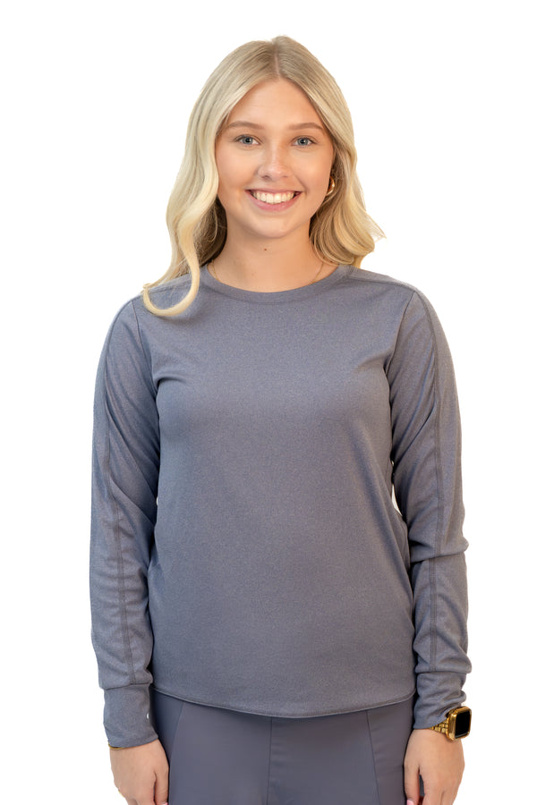 Snoga Athletics relaxed fit all-day active top in Blue Granite, casual athletic top with comfortable fit and breathable fabric.