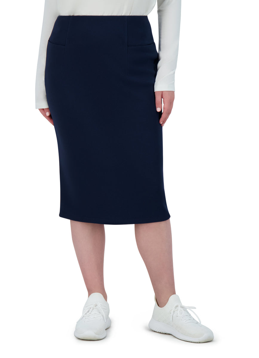 Navy blue pencil skirt 9mm hotsell