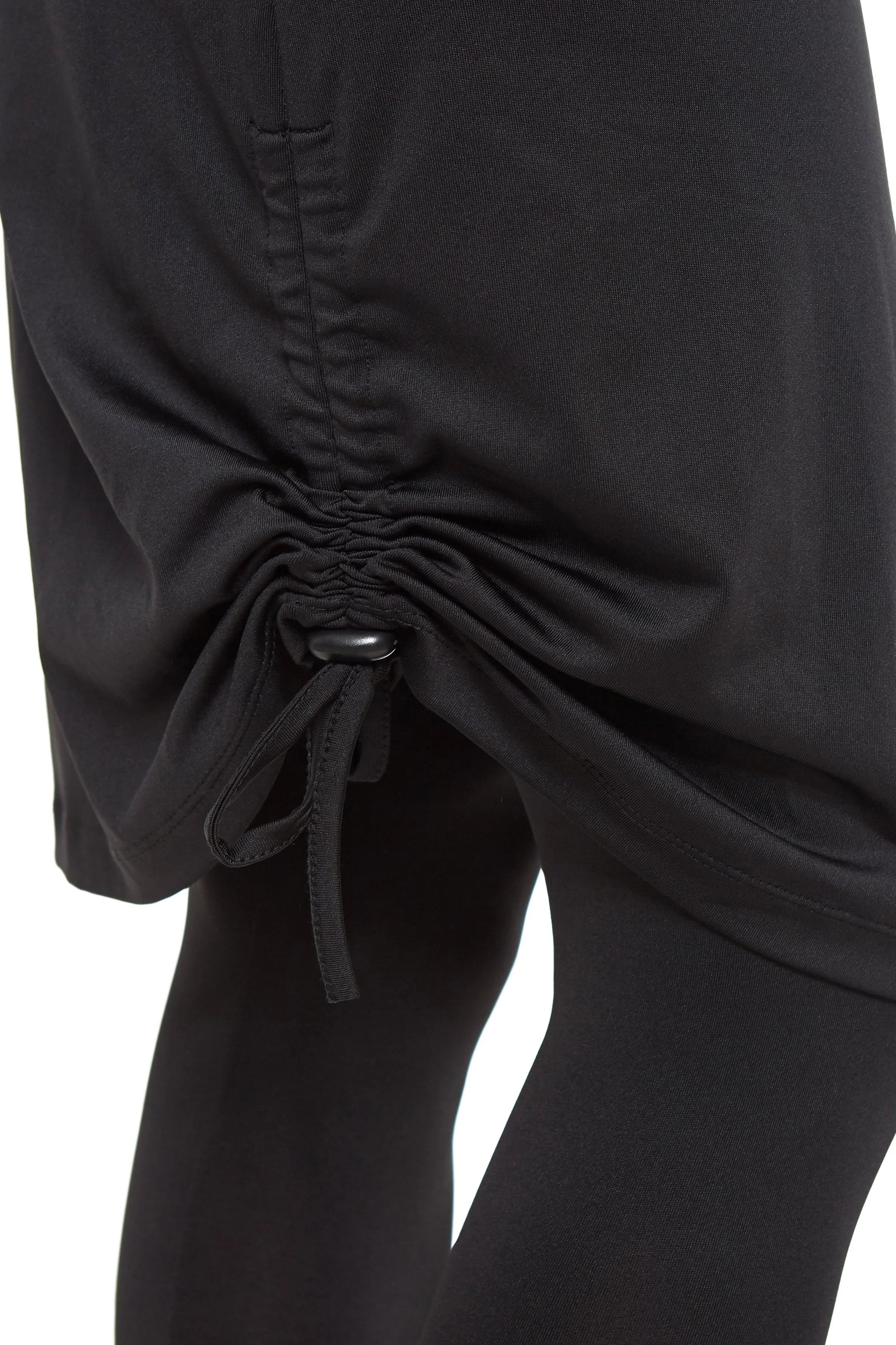 Snoga Athletics black tie side modest skirt over leggings with adjustable drawstring detail