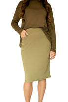 Perfect Fit Pencil Skirt 22" -Olive - Snoga Athletics