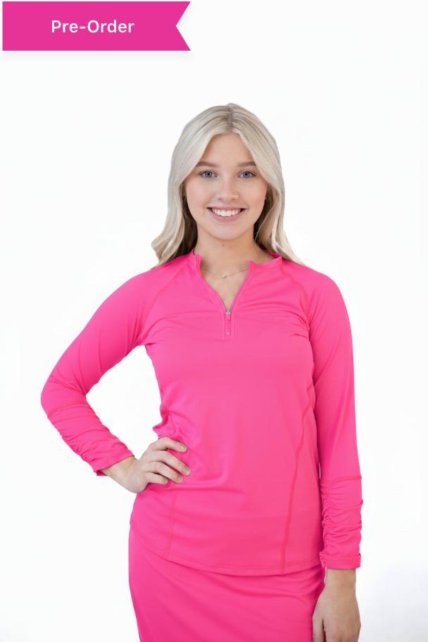 Snoga Active Top in Cherry Blossom, a stylish athletic shirt by Snoga Athletics with a vibrant pink color and comfortable fit.