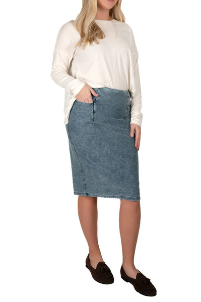 Perfect Fit Pencil Skirt 24 Denim by Snoga Athletics