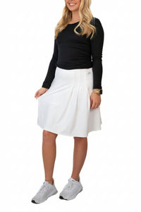 Side Pleat Skort - Brilliant White