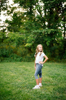 Girls Fit Snoga Denim by Snoga Athletics, kids' stretchy denim snoga pants with comfortable fit and stylish design.