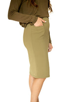 Perfect Fit Pencil Skirt 22" -Olive - Snoga Athletics