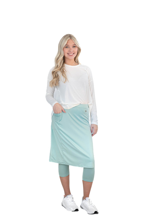 Pastel turquoise Fit Snoga 24-inch athletic snoga by Snoga Athletics, shown with waistband and smooth fabric details.
