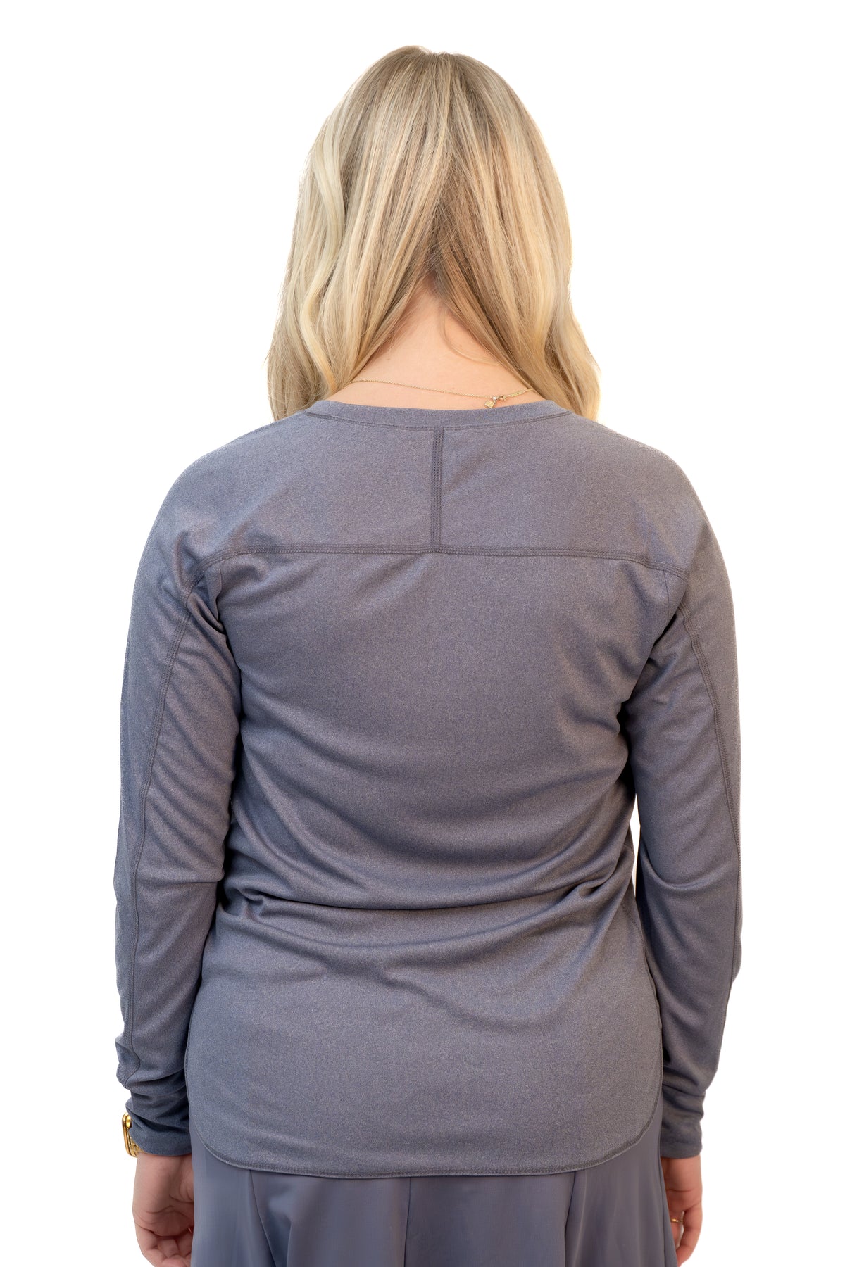 Blue Granite Relaxed Fit All Day Active Top by Snoga Athletics, showcasing a comfortable, casual athletic top with a relaxed fit.