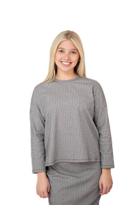 Striped Knit Top - Black (final-sale)