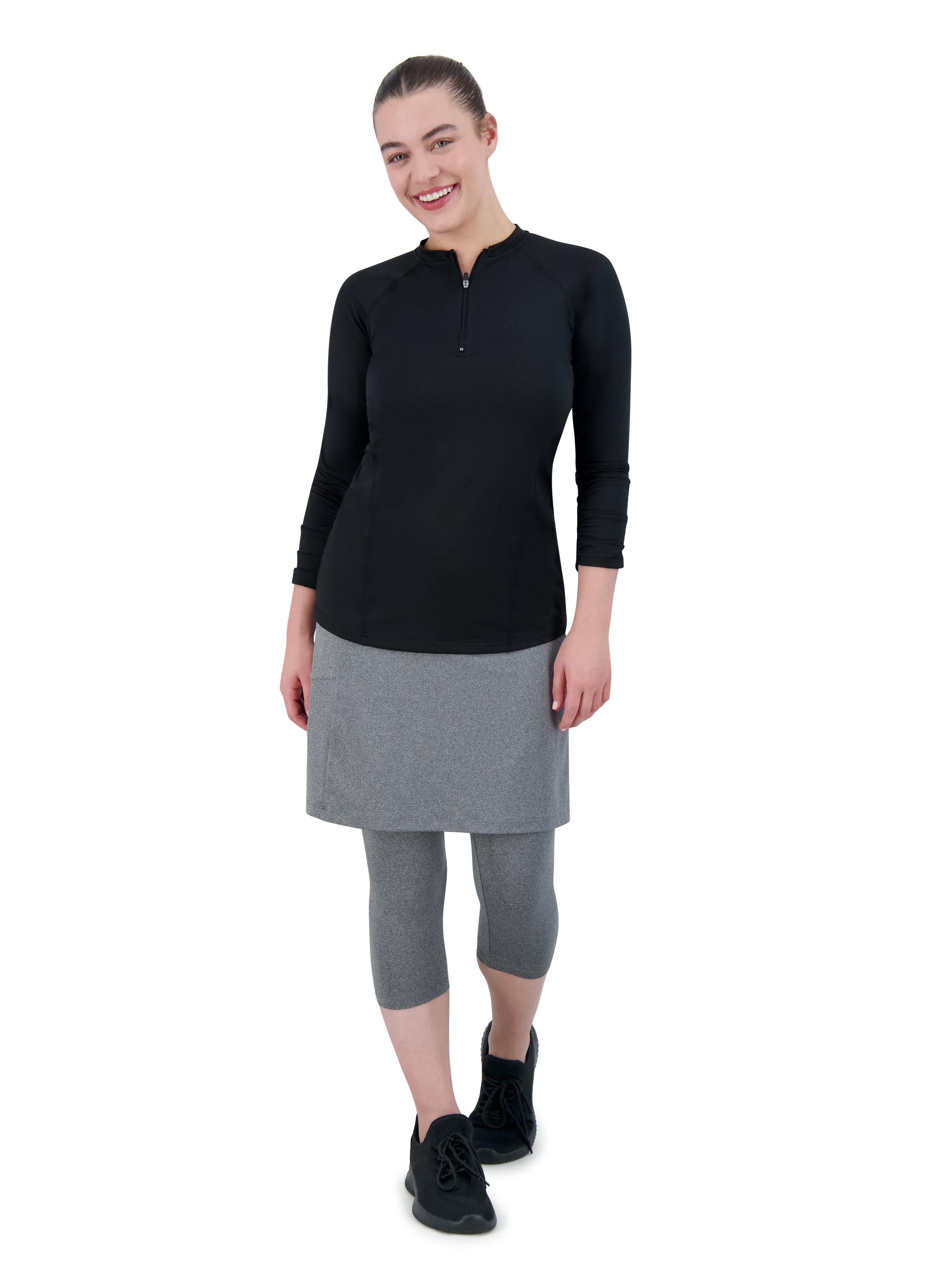 Snoga Athletics 3/4 Length Leggings XXS Fit Snoga 18"-Heather Grey