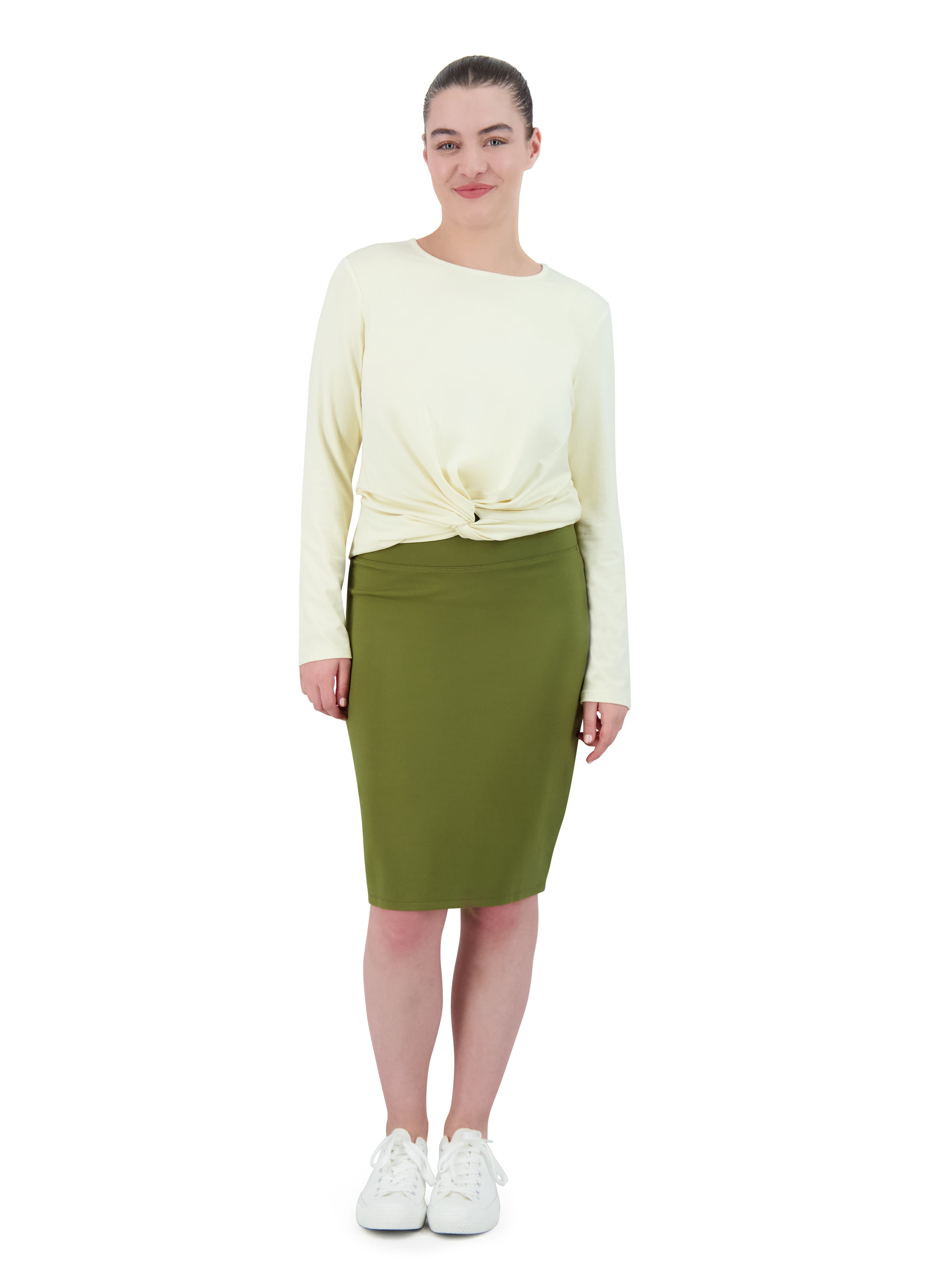 Snoga Athletics Apparel & Accessories Ponte Slim Pencil 22"-Capulet Olive