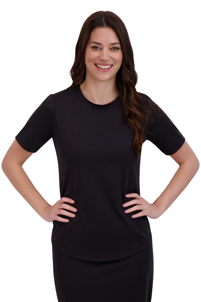 Snoga Athletics Shirt XS Short Sleeve Swim Tee-Black (final-sale)