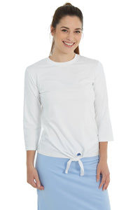 Tie Front Active Tee - Chalk White (final-sale)