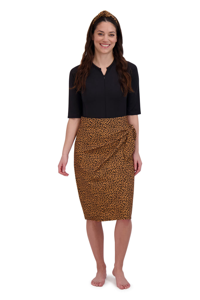 Snoga Athletics skirt XS Faux Sarong 26"-Animal print (final-sale)