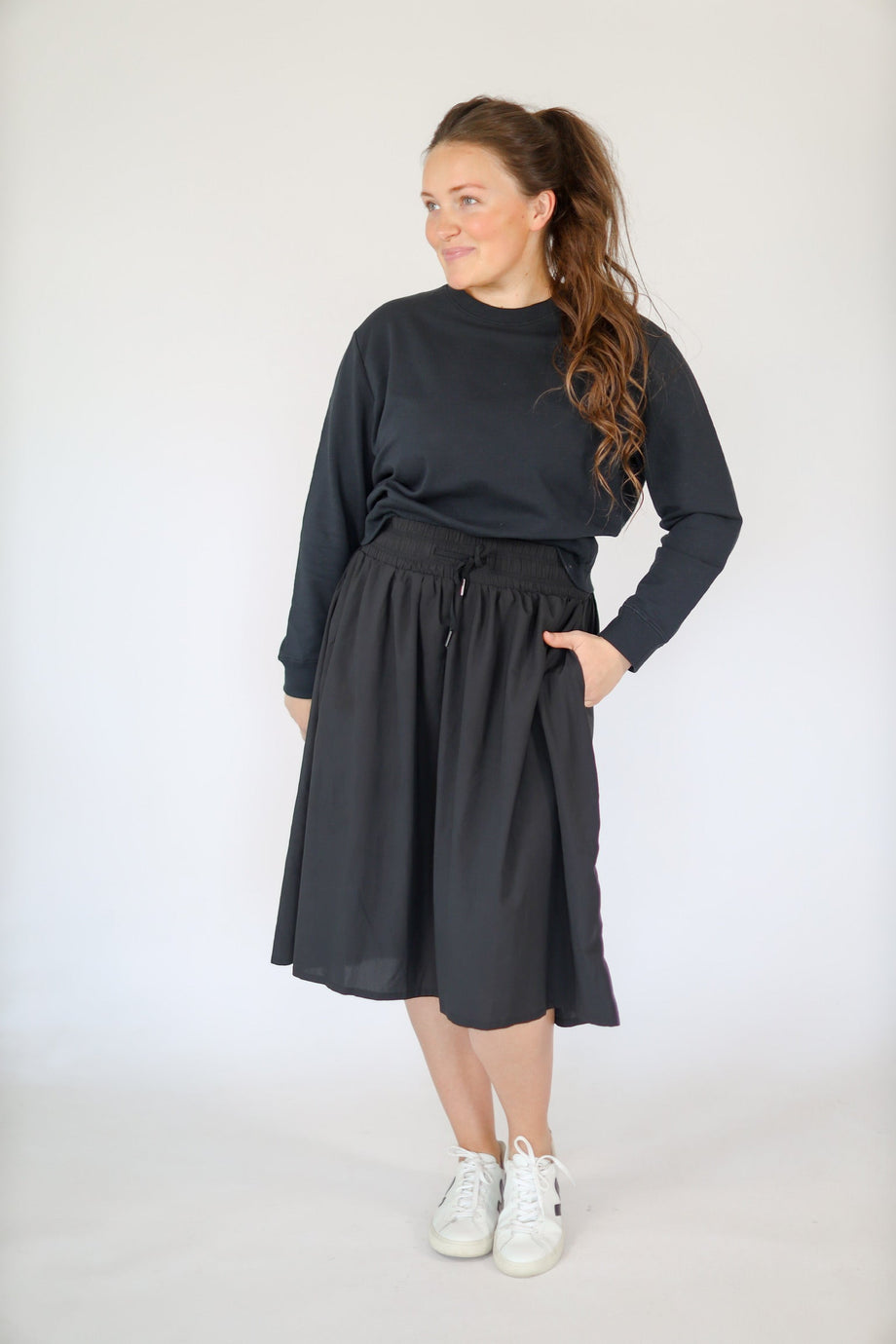 Drawstring Tech High Rise Skirt by Snoga Athletics