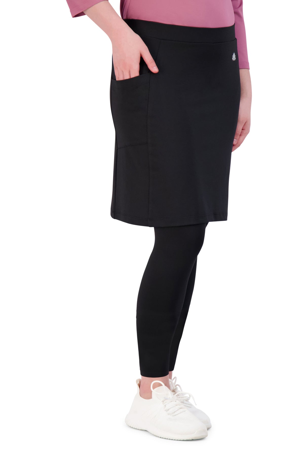 Snoga Athletics black modest ankle-length skirt with leggings and side pocket