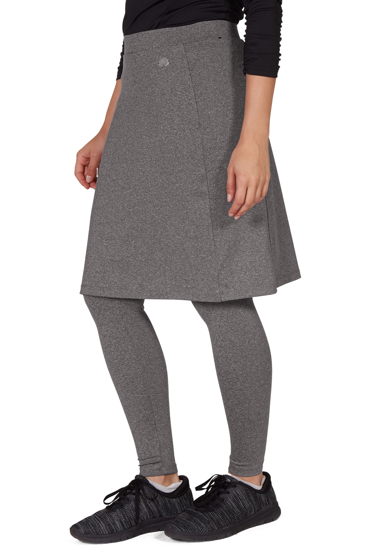 Snoga Athletics heather grey modest skirt leggings set for women