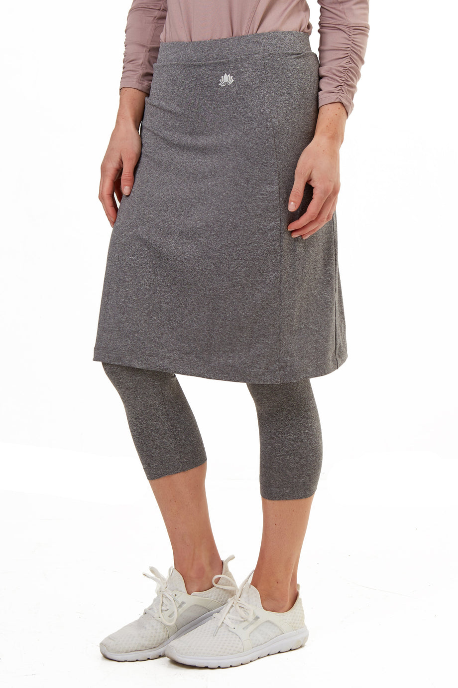 ★SCULPTOR★ Asymmetric Skirt Leggings Melange Gray SC25S434 Asymmetric Skirt Leggings Melange Gray – Sculptor