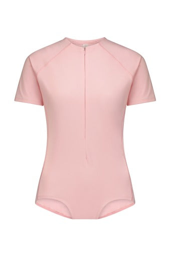 Short Sleeve Rash Guard Body Suit Orchid Pink by Snoga Athletics